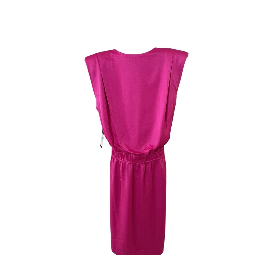 Jessica Howard Pink Sleeveless Padded Shoulder Belted Sheath Dress Size 8 NWT - Picture 2 of 6